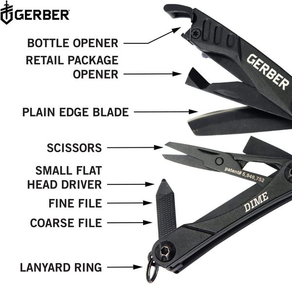 Gerber Dime Mini Multi-Tool Black Blister Pack