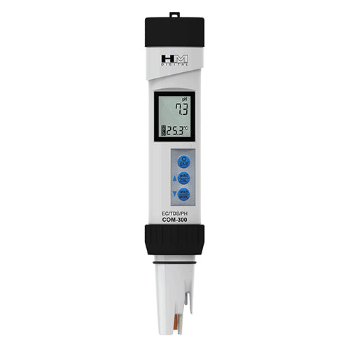 HM Digital Waterproof Professional pH/EC/TDS/Temp Meter, COM-300