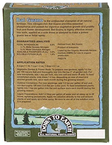 Down to Earth Bat Guano 7-3-1 Fertlizer 2 lb.