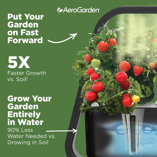 AeroGarden Sprout with Gourmet Herbs Seed Pod Kit - Hydroponic Indoor Garden, Black