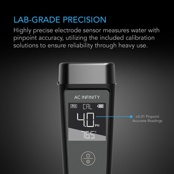AC Infinity Hydroponic Meter PRO Kit, All-in-One pH Pen, Interchangeable Probe