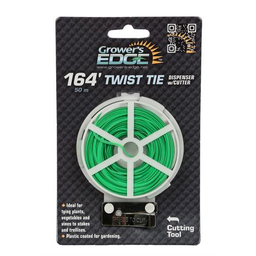 Grower's Edge Green Twist Tie Dispenser w/ Cutter - 164 ft (6/Cs)