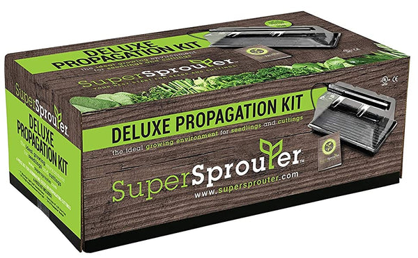 Super Sprouter Deluxe Propagation Kit Includes 7" Ultra Clear Humidity Dome, Double Thick 10" x 20" Tray, 18" T5 Grow Light & Booklet