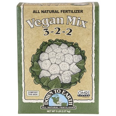 Down To Earth Vegan Mix 3-2-2 Fertilizer- 5lb