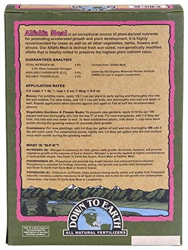 Down To Earth Alfalfa Meal 2.5-0.5-2.5 Fertlizer - 5 lb