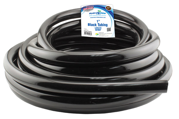 Hydro Flow Black Vinyl Tubing, 1 Inch (ID), 50 Feet