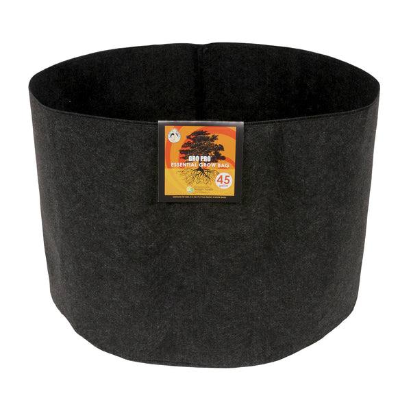 Gro Pro Essential Round Fabric Pot - Black 45 Gallon (25/Cs)