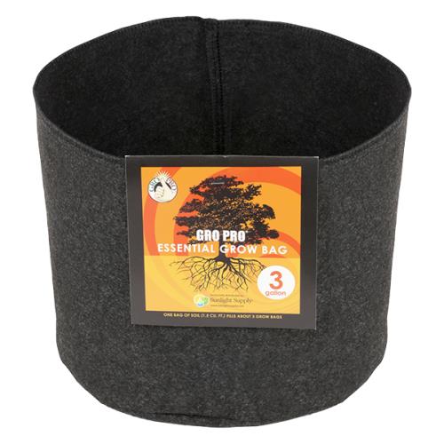 Gro Pro Essential Round Fabric Pot - Black 2 Gallon (120/Cs)