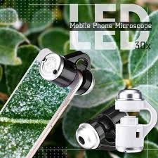 Mobile phone Clip-on Microscope- Magnifying glass 30 times with LED light