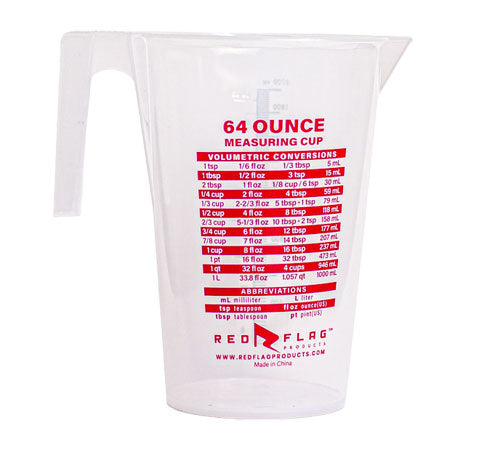 RedFlag Graduated Round Measuring Container - 2000 mL / 64 oz / 1/2 Gal.