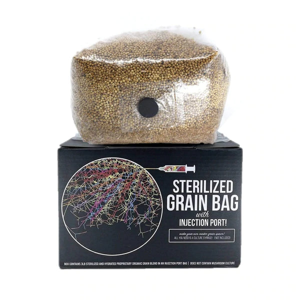 North Spore Organic Sterilized Grain Bag with Injection Port (3 lbs)